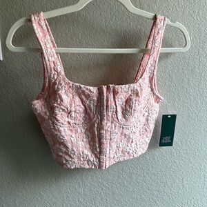 Pink floral Corset NWT XS